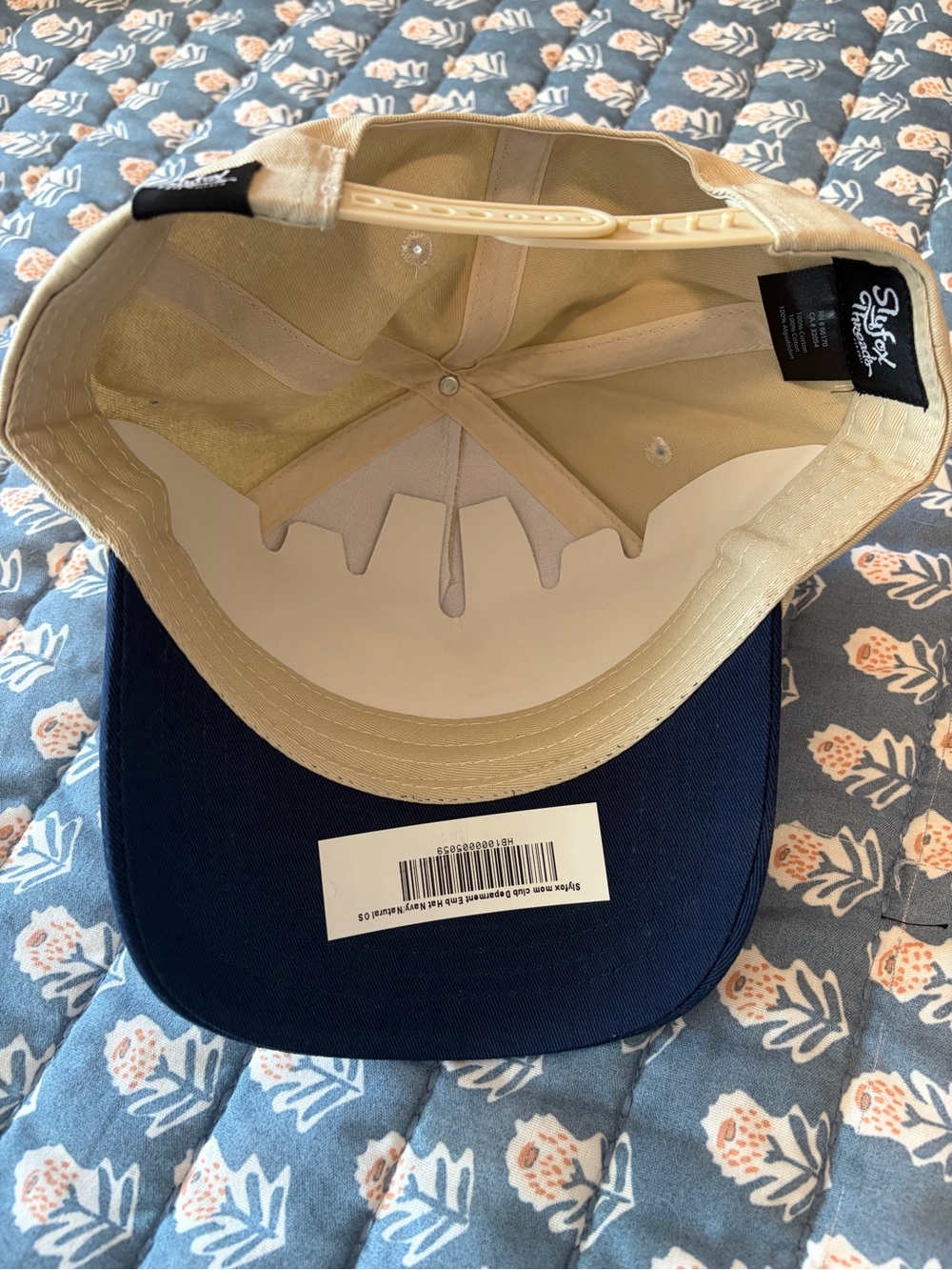 NWT Slyfox Threads Mom Club Department Trucker Hat Navy Tan Adjustable Snapback - Picture 8 of 10